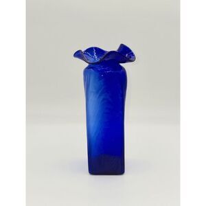 Michael Sosin Cobalt Blue Art Glass Vase‎ 6"